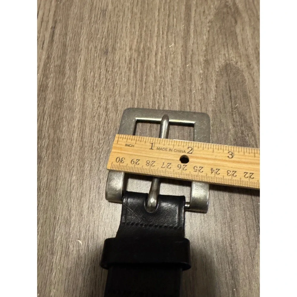 Gap Mens Black Genuine Leather Casual Dress‎ Belt Silver Buckle Size 34